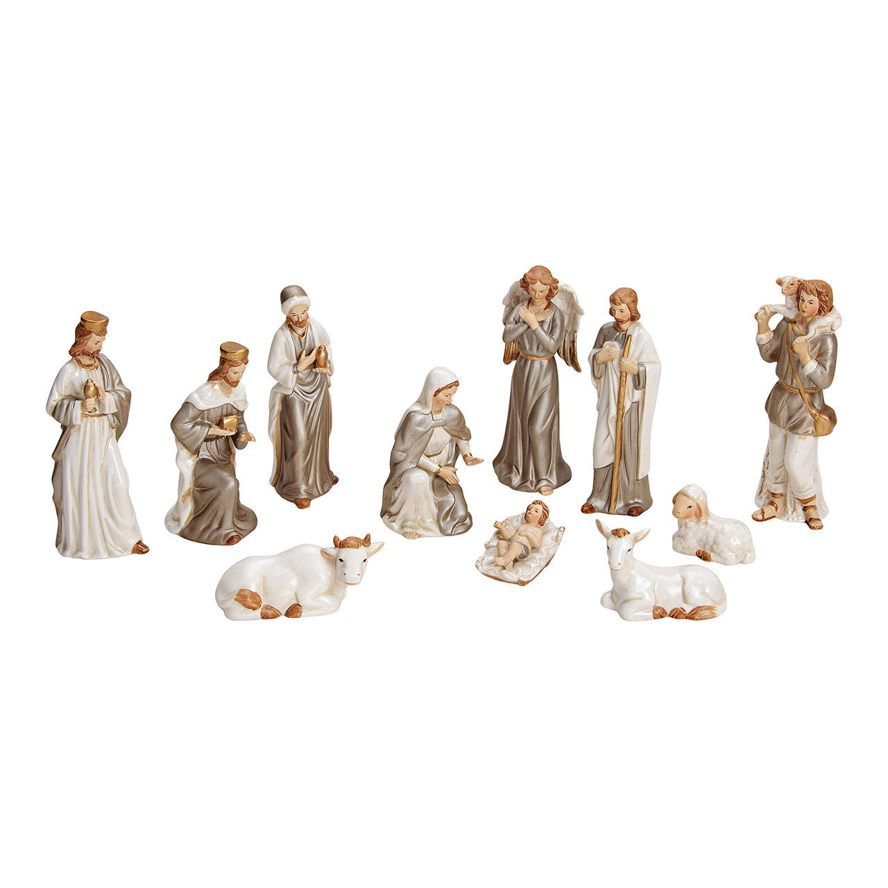 Premium Figur Krippenfiguren Keramik Beige - Hochwertige Qualität
