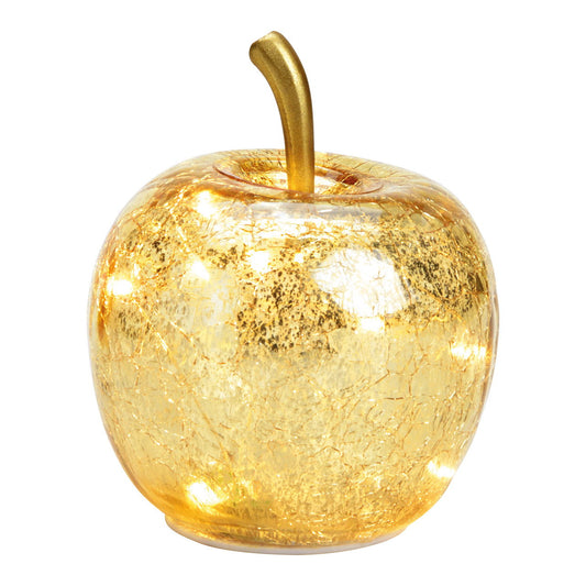 Stilvolle Dekoration Dekoobjekt Apfel - Glas Gold