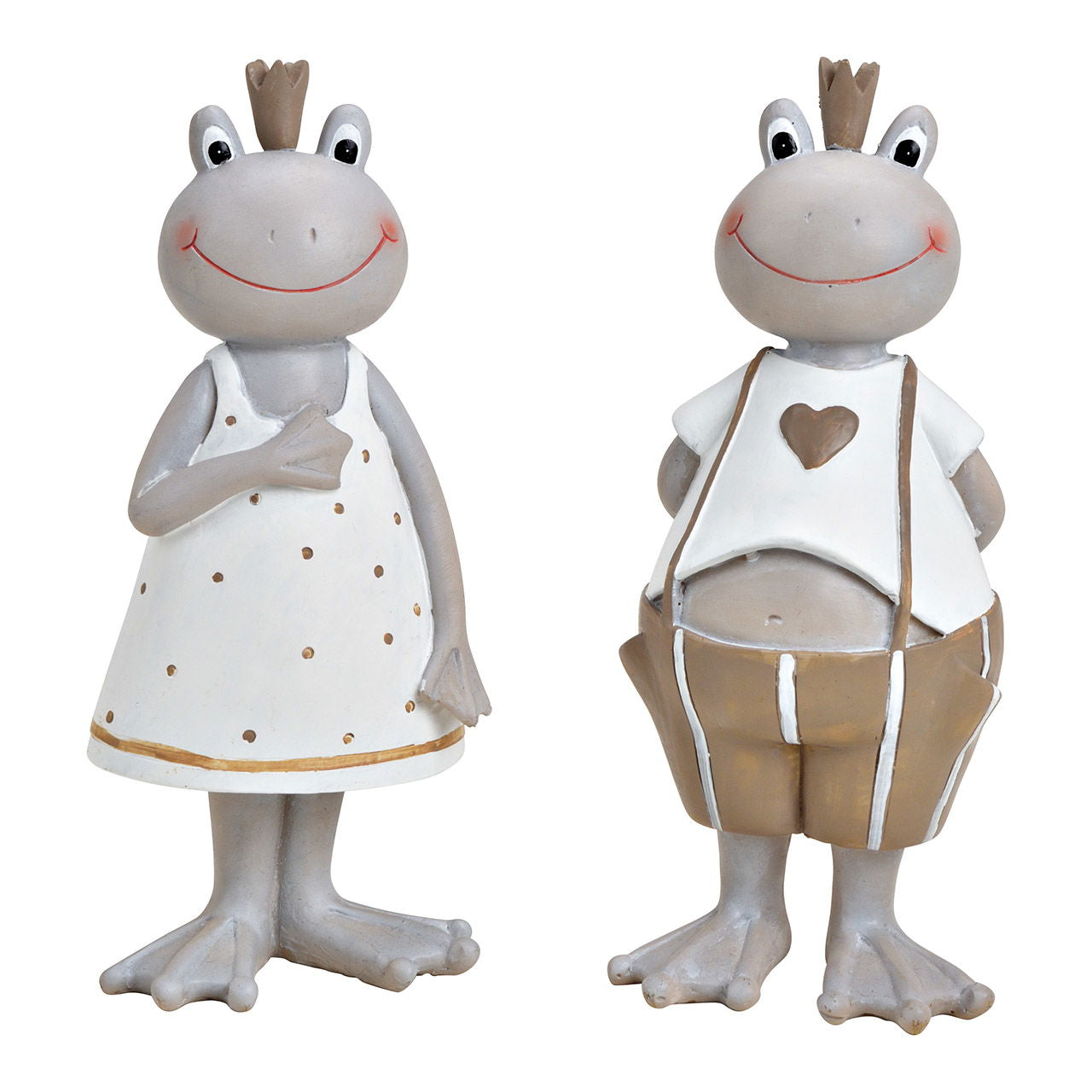 Elegante Dekorationsobjekt Frosch aus Poly in Grau - Kreative Gestaltung - Handarbeit