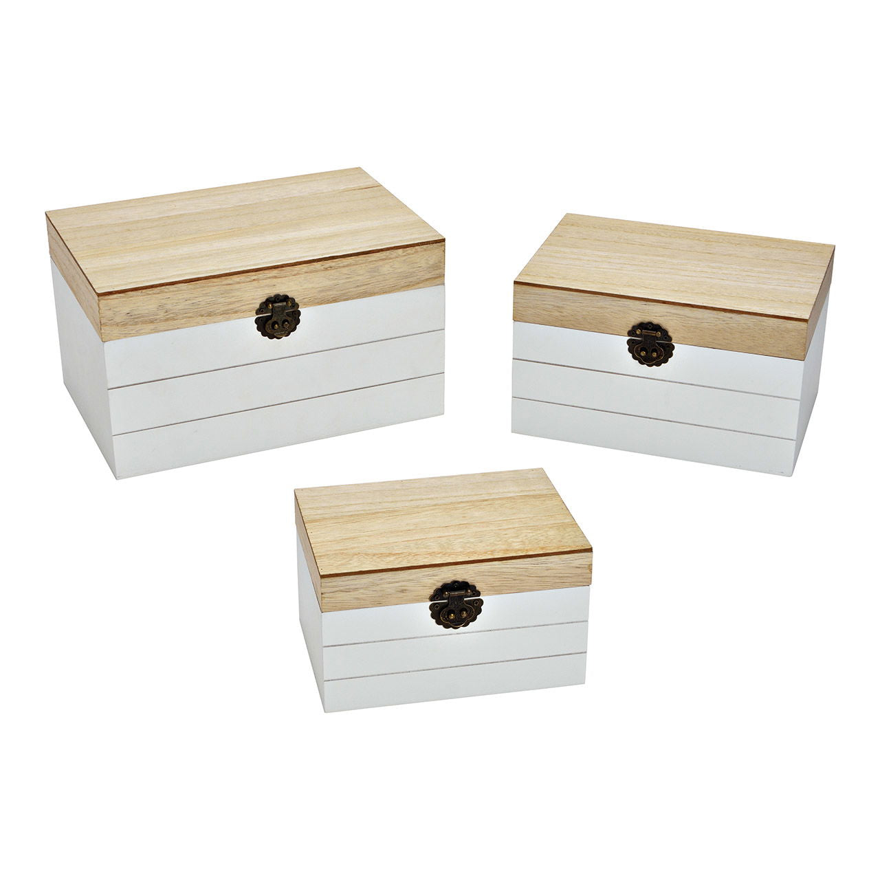Detailgetreu Dekorationsobjekt Aufbewahrungsbox - Holz Weiß