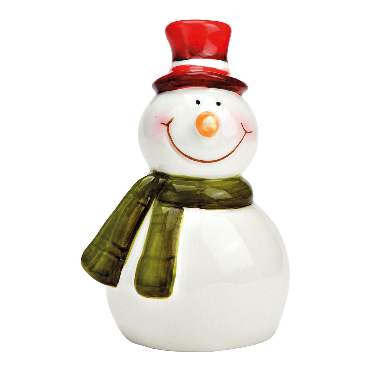 Elegante Dekorationsobjekt Schneemann aus Keramik in Weiß - Geschmackvolle Deko - Handarbeit