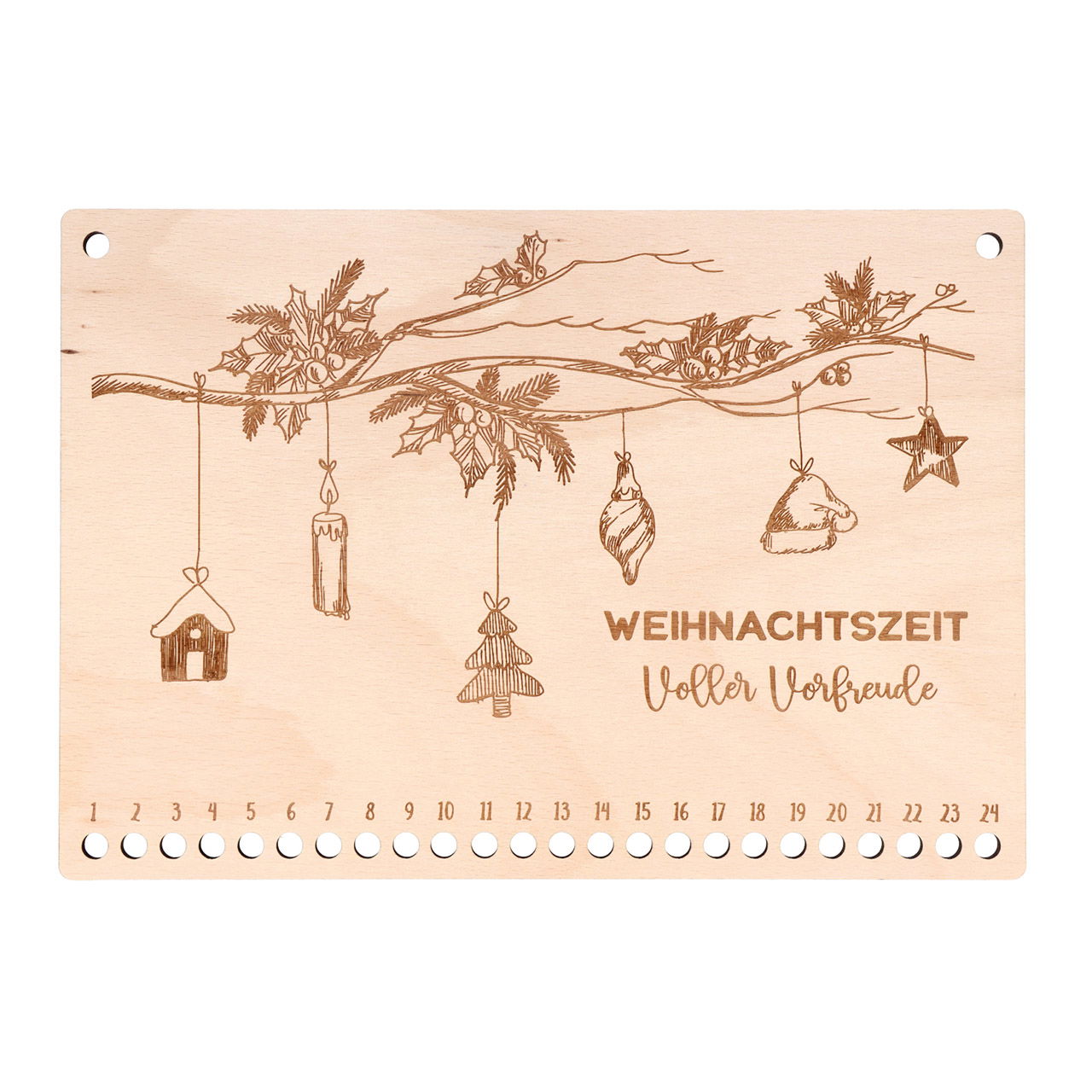 Weihnachtsdekoration Adventskalender aus Holz - Höchste Qualität