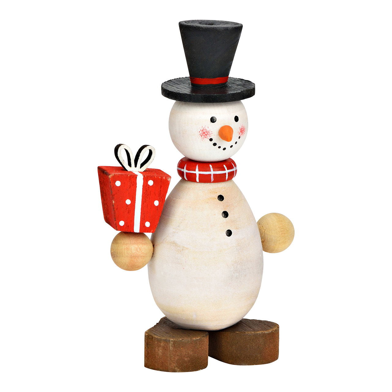 Hochwertige Figur Schneemann - Holz in Weiß - Edle Ausführung