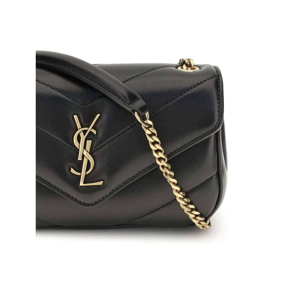 Saint Laurent Schwarze Lammleder Schultertasche Ovis Aries - Eleganz trifft Luxus
