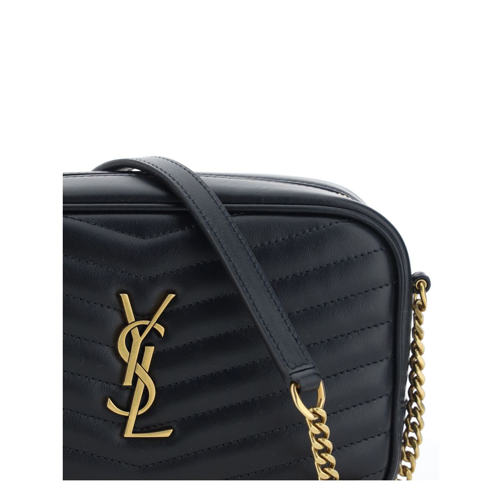 Luxuriöse Schultertasche aus Kalbsleder von Saint Laurent - Schwarze Bos Taurus