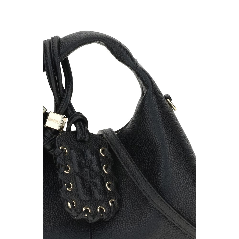 Ganni Schwarze Hobo Mini Handtasche aus Recyceltem Polyester