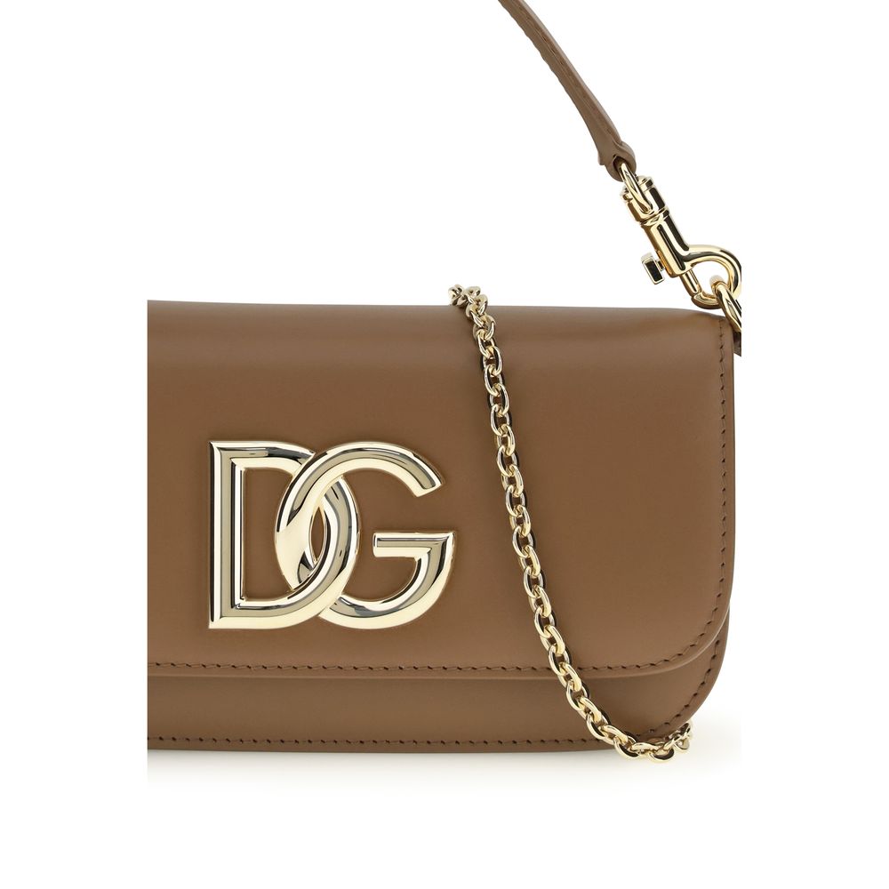 Dolce & Gabbana Braune Kalbsleder Bos Taurus Handtasche – Eleganz trifft Stil