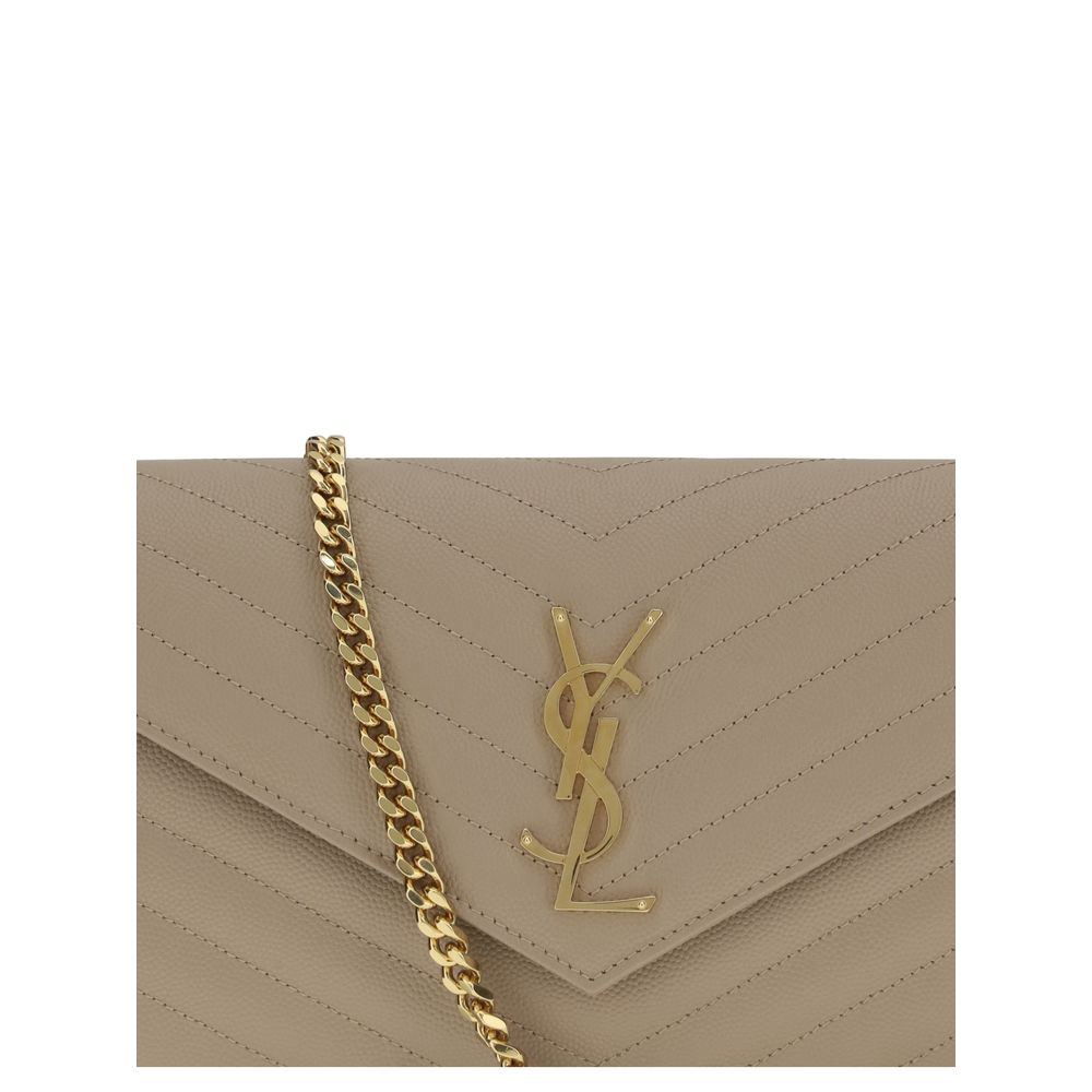 Saint Laurent Beige Kalbsleder Schultertasche Bos Taurus – Eleganz für jede Gelegenheit