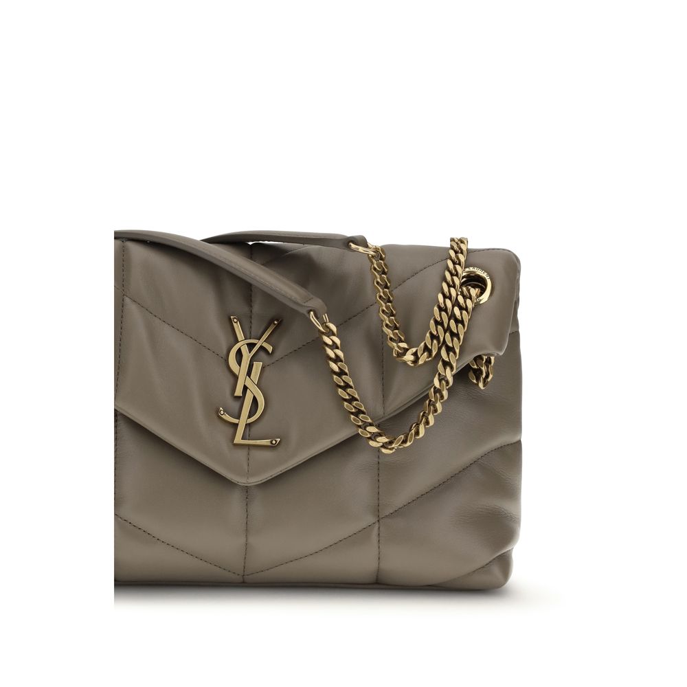 Saint Laurent Graue Lammleder-Schultertasche – Exklusive Eleganz für stilbewusste Frauen
