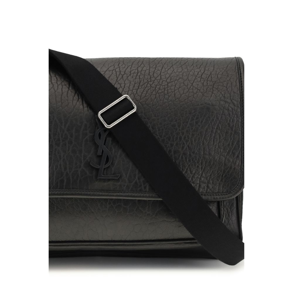 Saint Laurent Schwarzes Kalbsleder Bos Taurus Portemonnaie