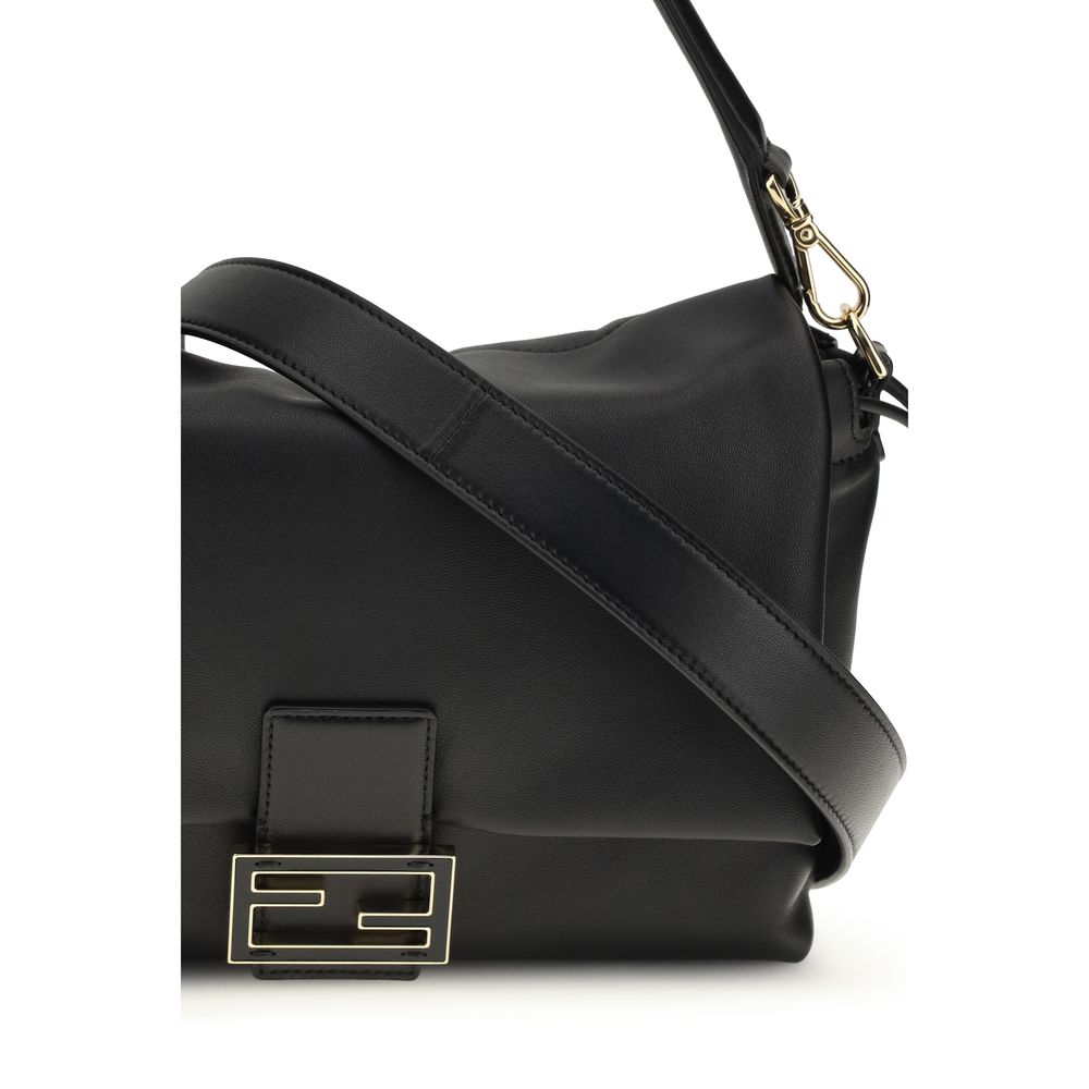 Fendi Mamma Baguette Schultertasche aus schwarzem Kalbsleder – Eleganz neu definiert