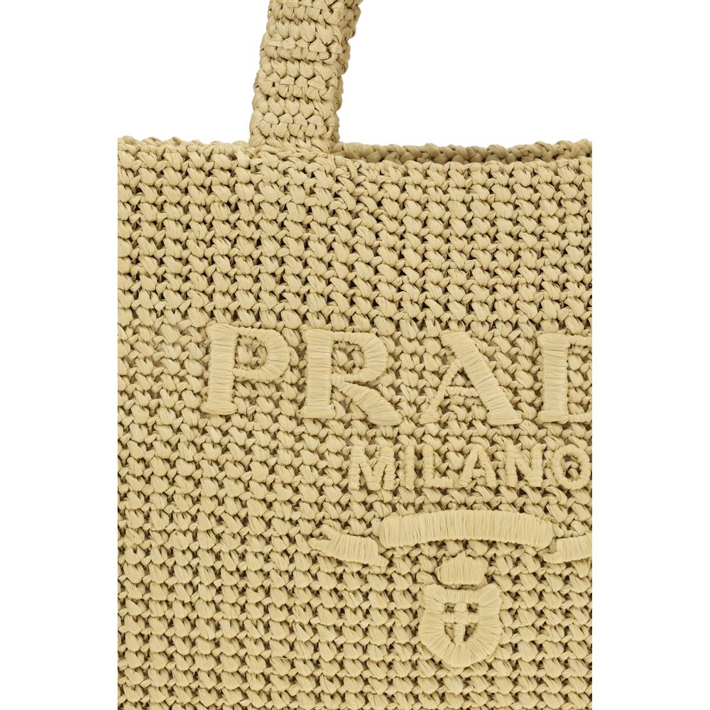 Prada Beige Raffia Schultertasche – Eleganz für den Sommer