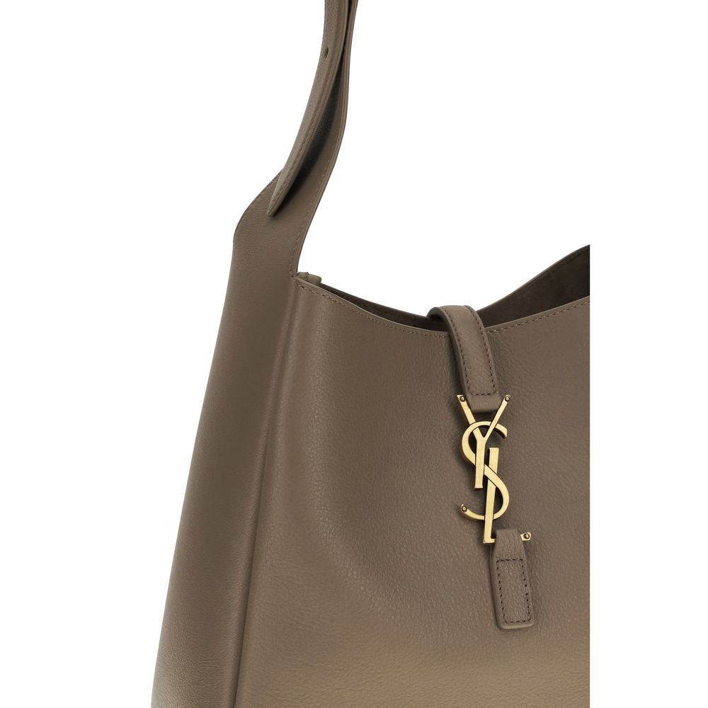 Saint Laurent Graue Bos Taurus Kalbsleder Schultertasche - Eleganz für jede Gelegenheit
