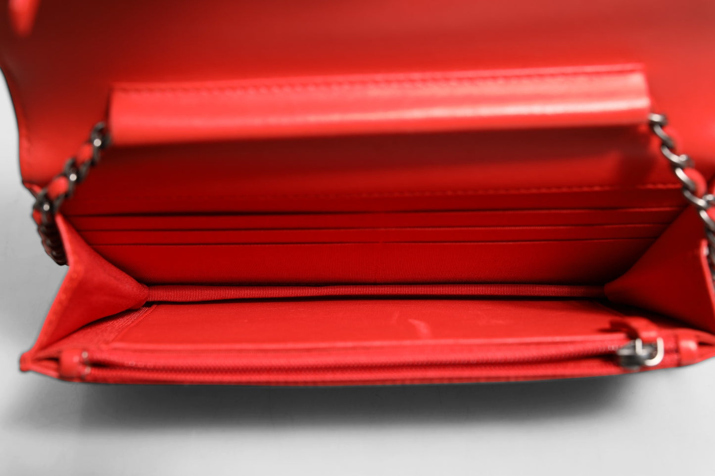 Chanel Boy Wallet on Chain Rotes Lammleder