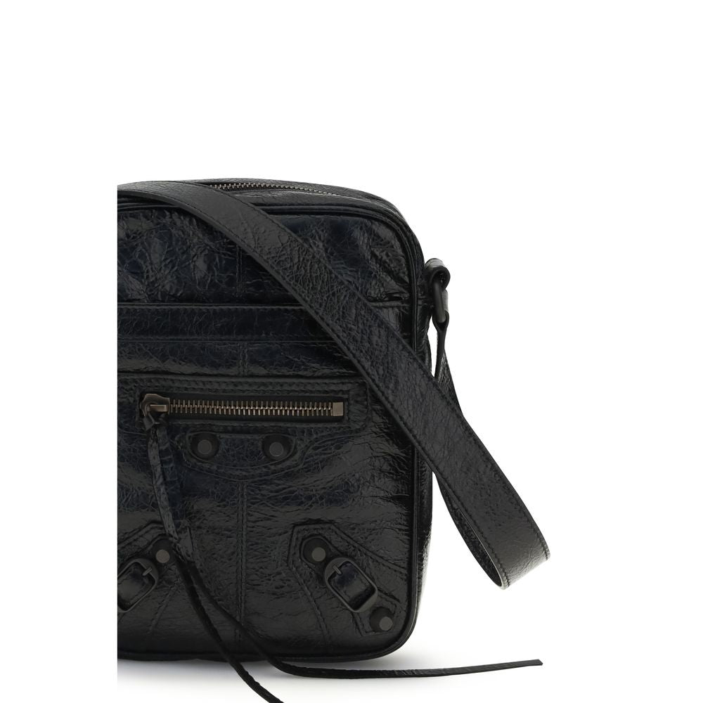 Schwarze Lammleder Schultertasche Ovis Aries Aries