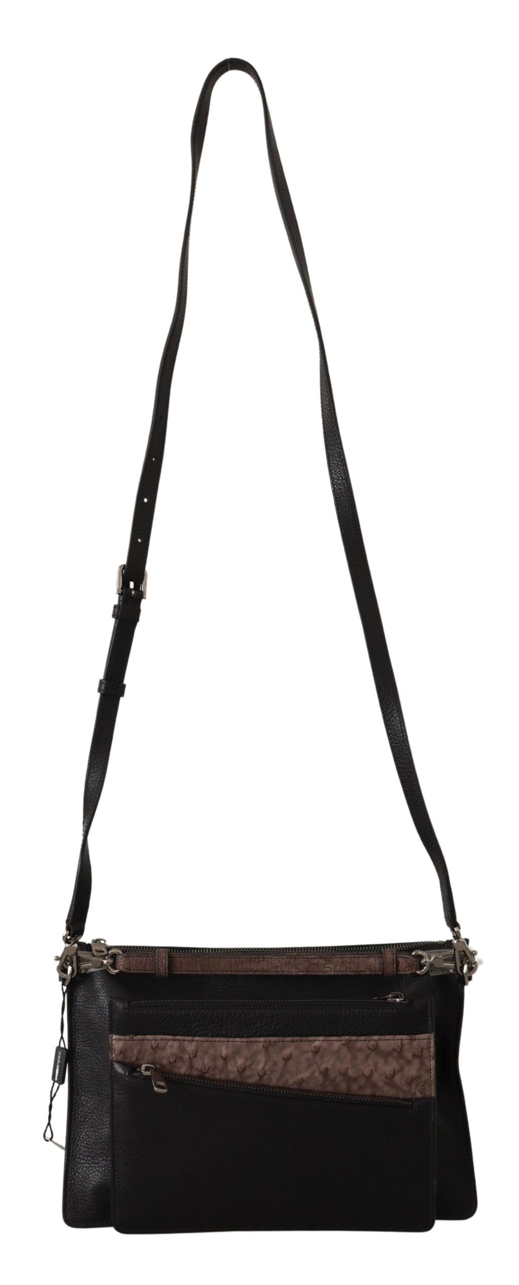 Dolce & Gabbana Schwarzes Exotenleder Schulterriemen Alta Sartoria Tasche – Luxuriöse Designer Umhängetasche