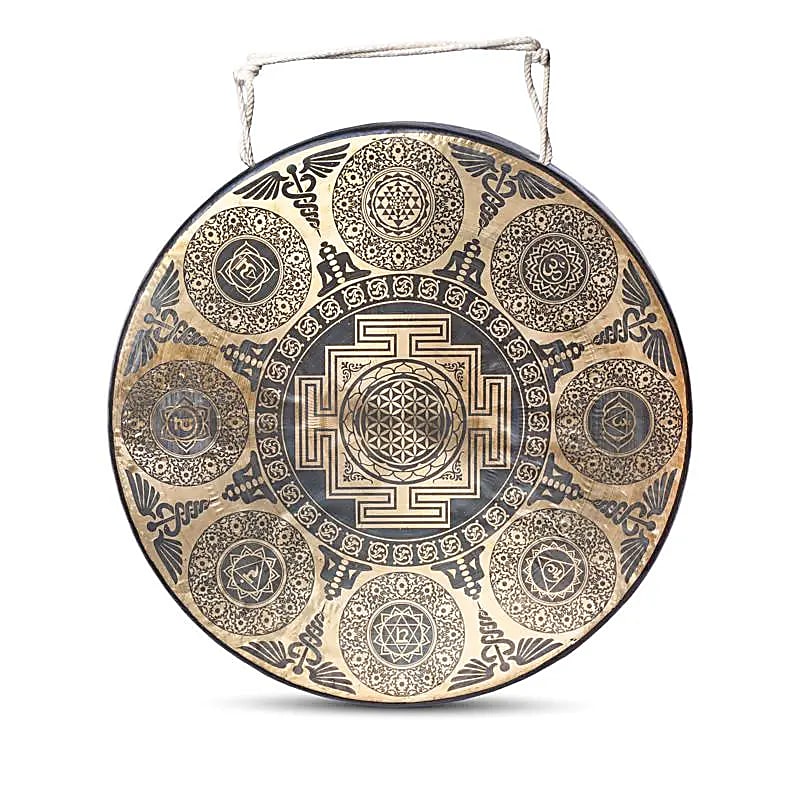 Nepalesischer Gong 7 Chakras graviert -- 60cm; 9,5kg