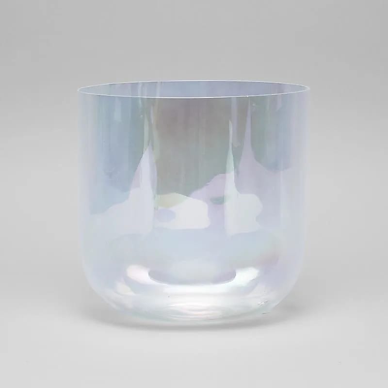 Kristallklangschale klar cosmic F-Ton 432 hz + Tasche -- 20cm