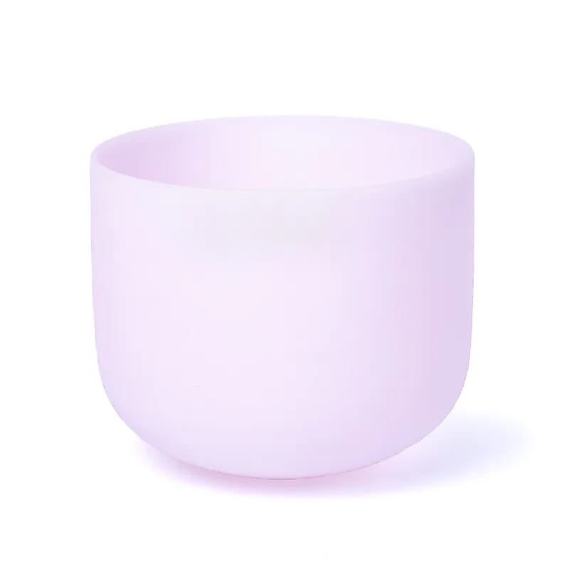 Kristall-Klangschale rosa F-Ton 432 Hz + Tasche -- ±20 cm