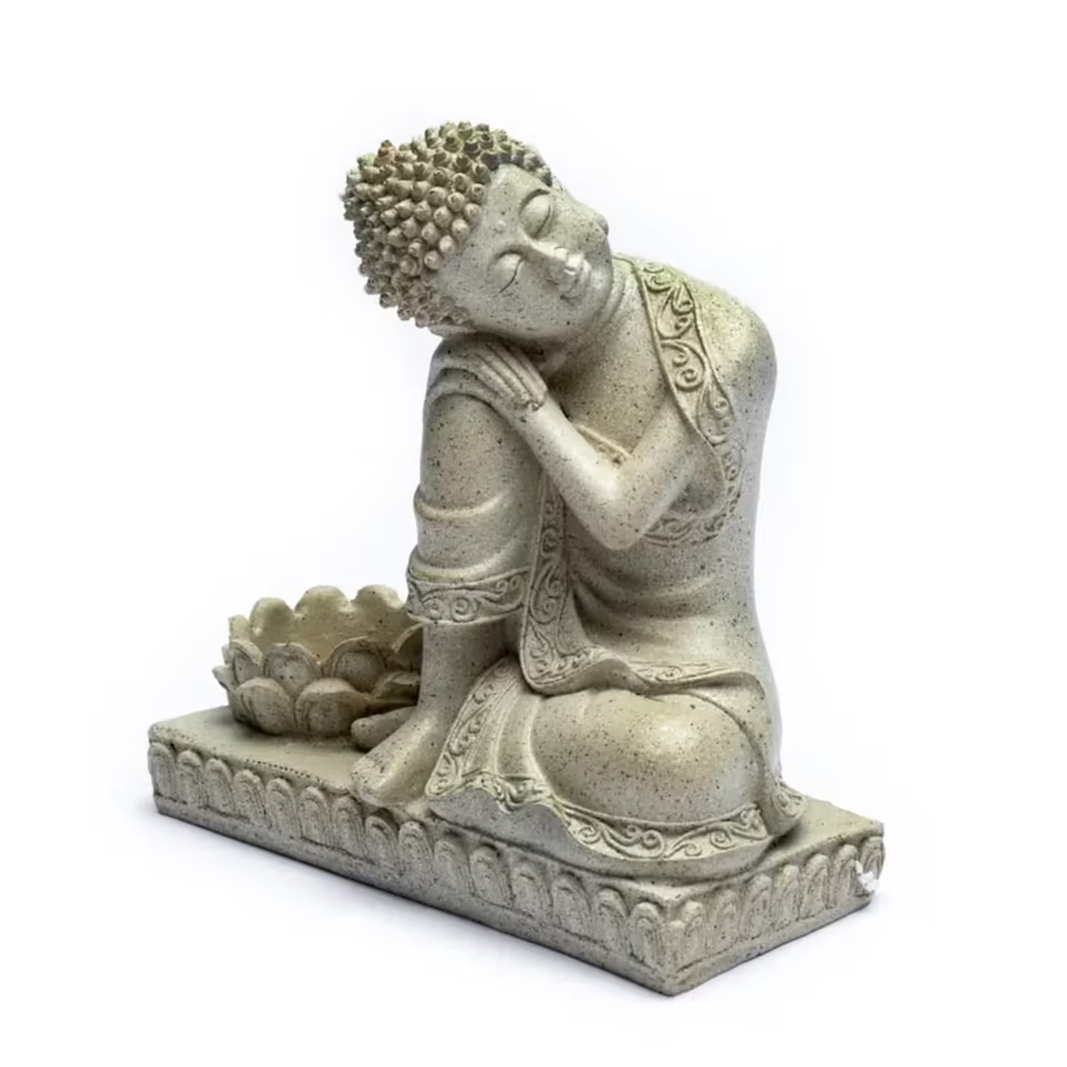 Friedvoller Buddha mit Lotus-Kerzenhalter