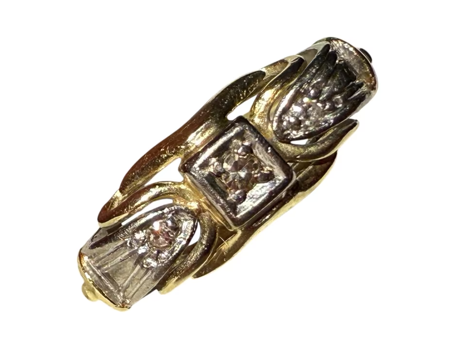585er Goldring mit Diamanten – Vintage Schmuckstück