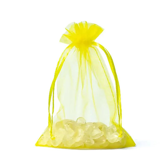 Natural Organza gift bag yellow