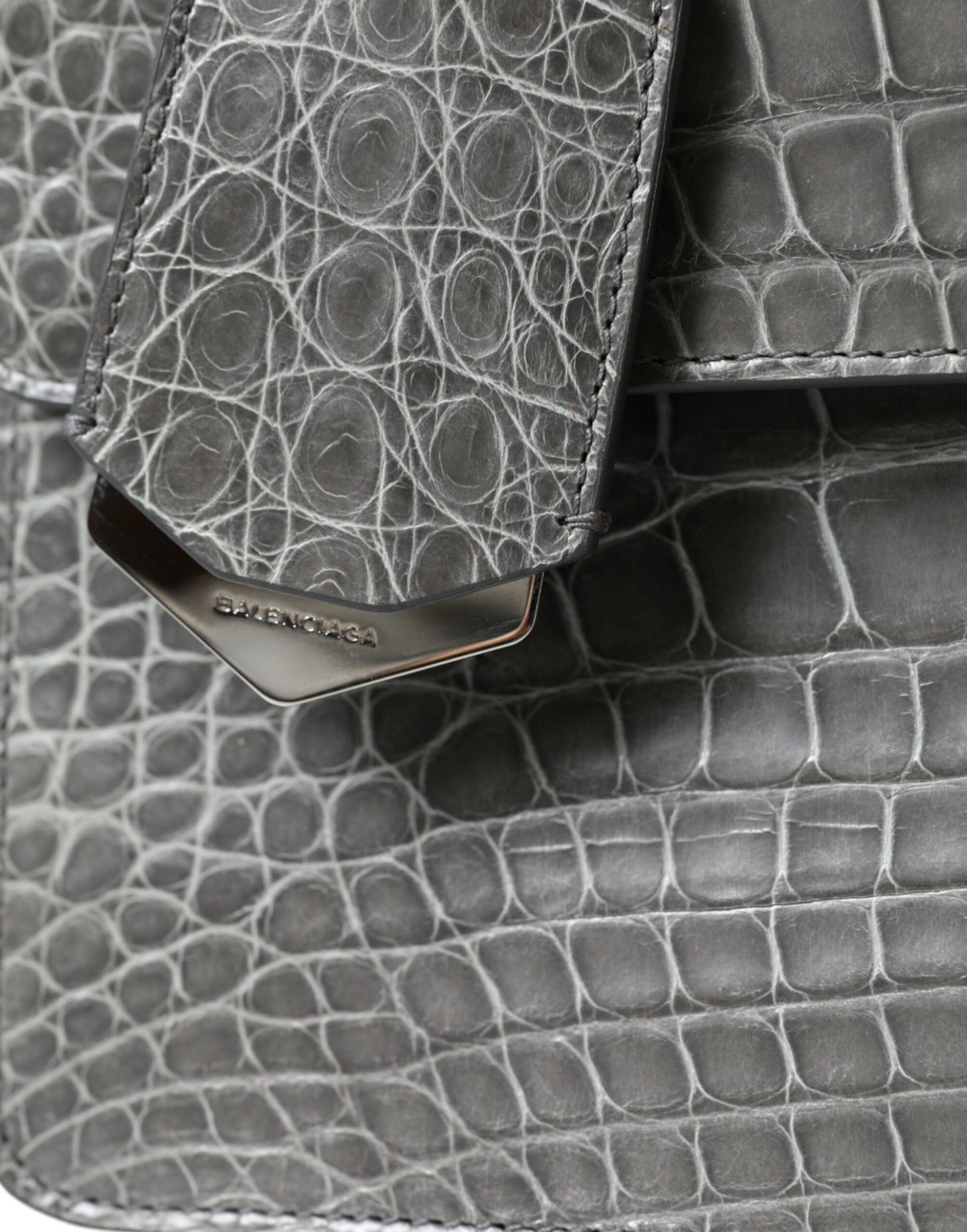 Balenciaga Graue Exotenleder Handtasche Medium – Elegante Schultertasche für Damen