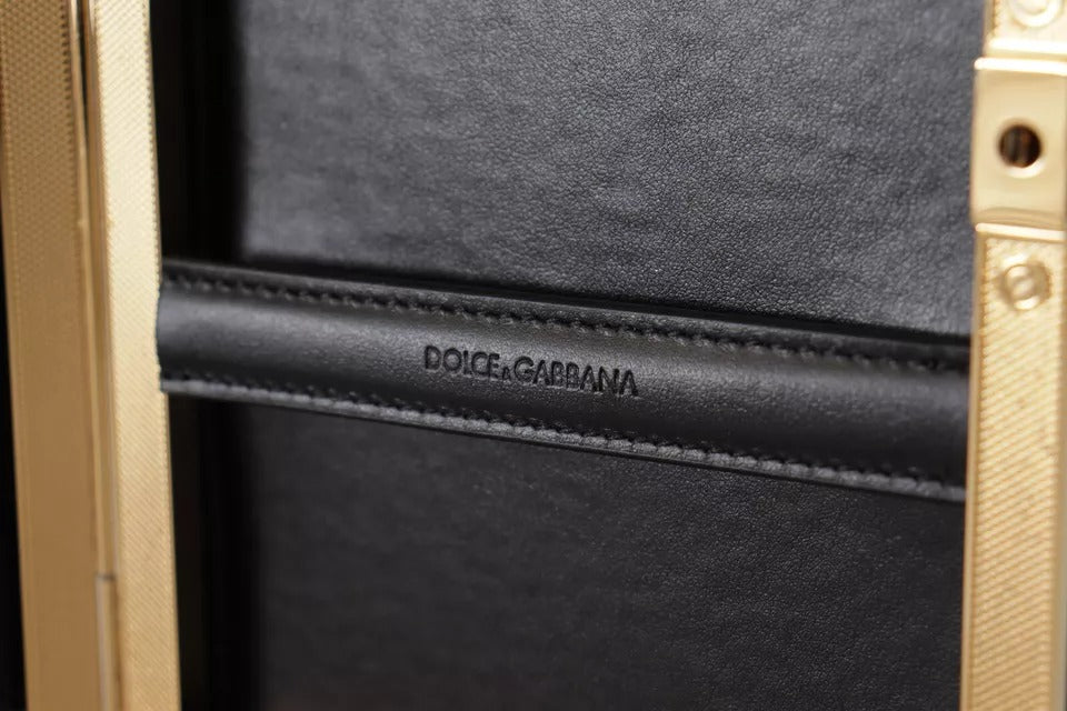 Dolce & Gabbana Miniatur-Clutch Schwarz mit Goldrahmen – Luxus Abendhandtasche