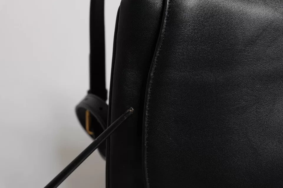 Dolce & Gabbana Schwarze Leder-Umhängetasche mit Klappe - Exklusive Damenhandtasche