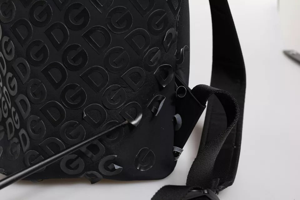 Dolce & Gabbana Schwarzer Neopren Nylon DG Logo Schulrucksack Tasche - Luxus für Anspruchsvolle