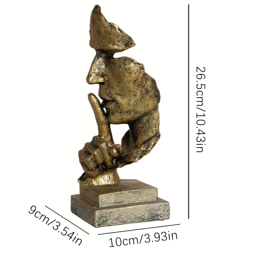 Nordic resin sculpture "Silence is Gold" – Modern decoration