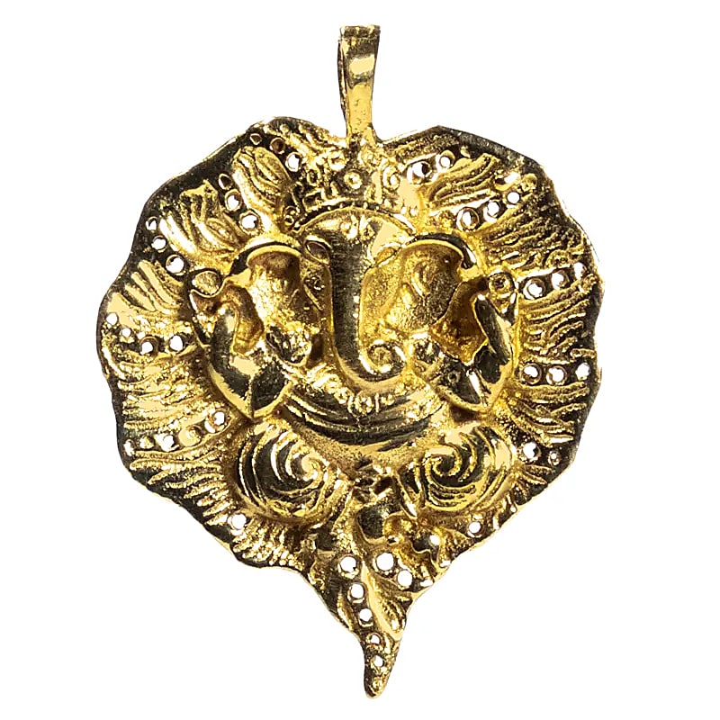 Hochwertige Pendant Ganesh leaf gold