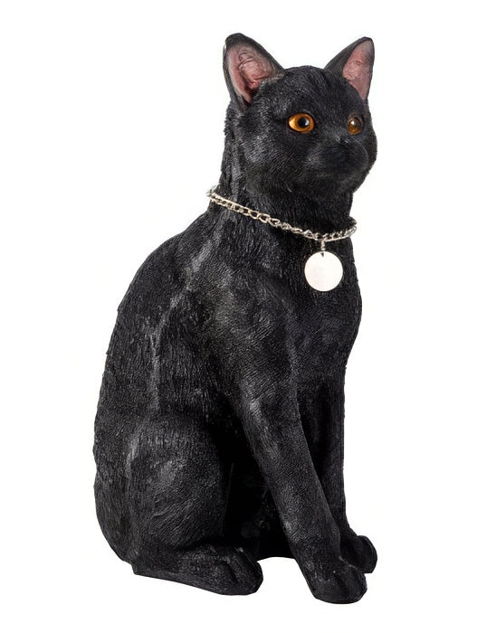 Decorative figure “Black cat with chain” – Mystical & noble