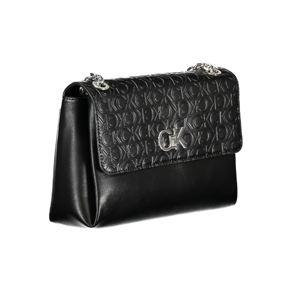 Calvin Klein Schwarze Polyester Handtasche – Eleganz trifft Umweltbewusstsein
