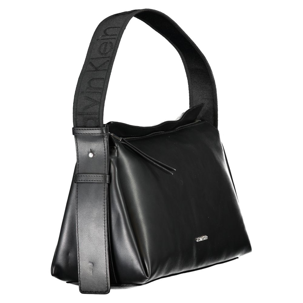Calvin Klein Schwarze Polyester Handtasche – Eleganz trifft Nachhaltigkeit