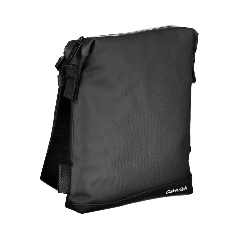 Calvin Klein Elegante Schwarze Umhängetasche mit Kontrastierenden Details