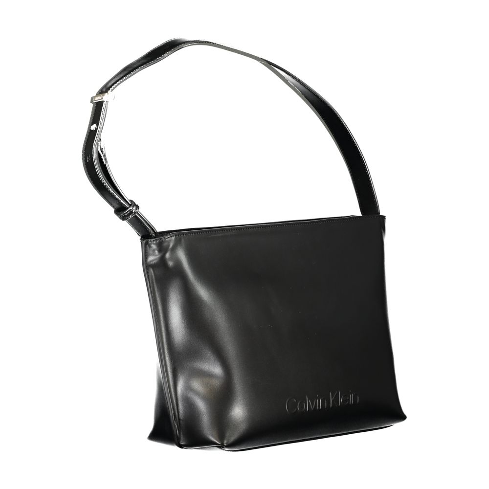 Czarna torebka damska Calvin Klein z poliestru – elegancka torba na ramię