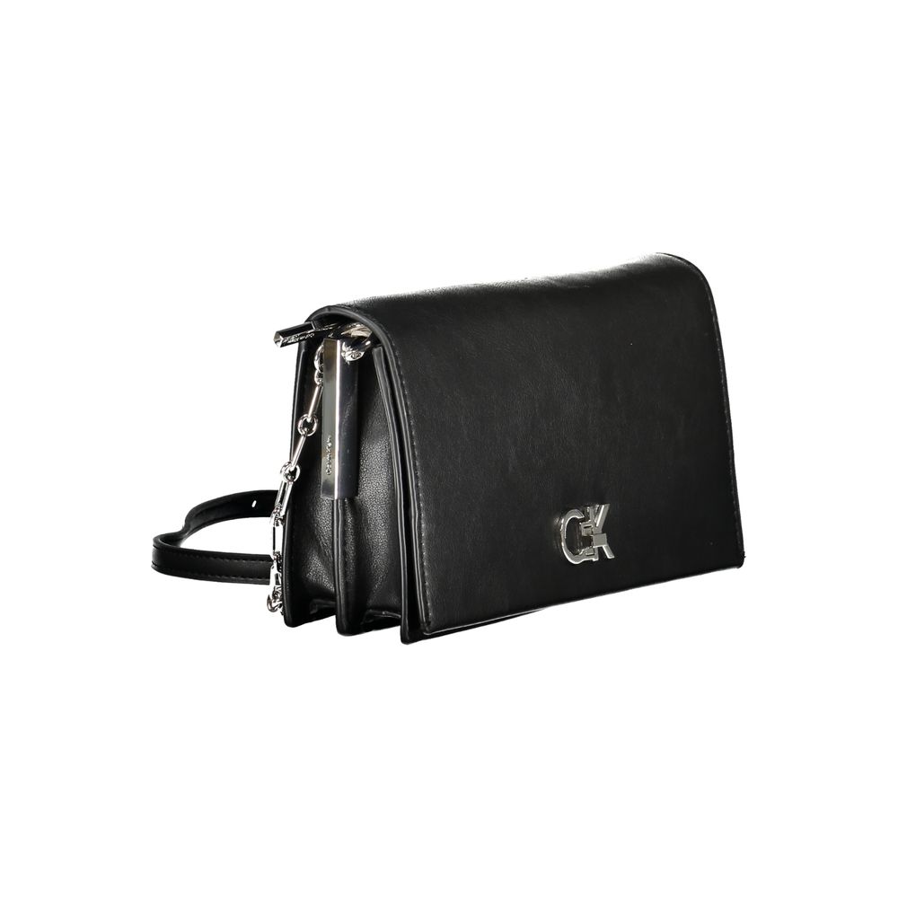 Calvin Klein Elegante Schwarze Polyester Handtasche für Damen