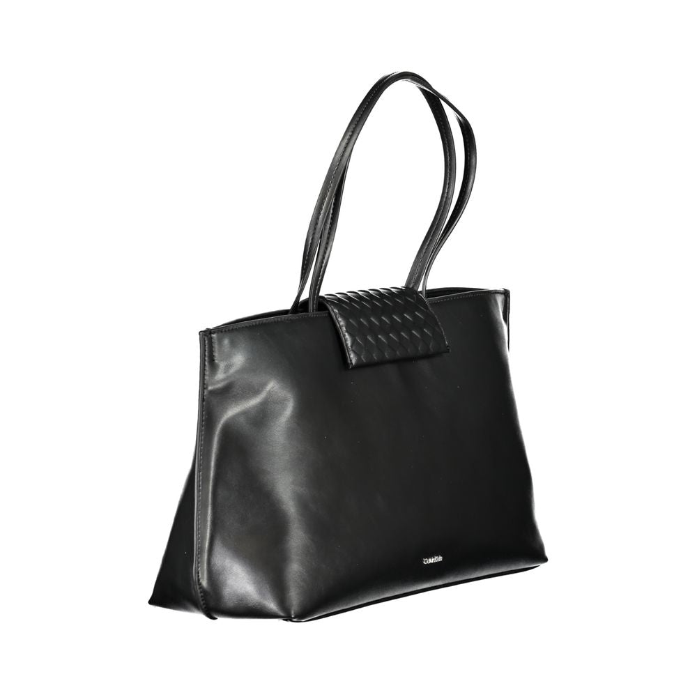 Calvin Klein Schwarze Polyester Handtasche – Eleganz trifft Nachhaltigkeit