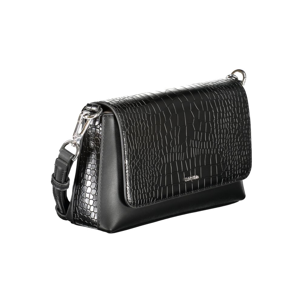Calvin Klein Schwarze Polyester Handtasche - Elegante Designer-Tasche für Frauen