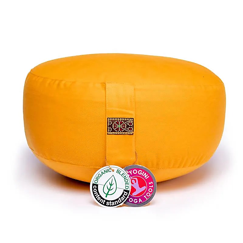 Meditationskissen gelb Baumwolle BIO (OCS) -- 33x17cm; ±2300g