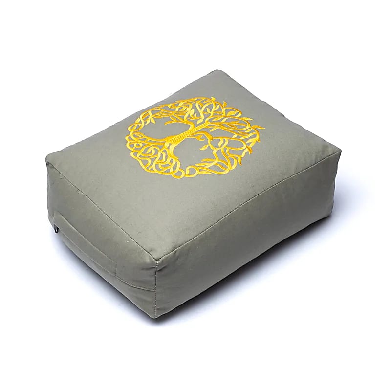 Meditationskissen / Yogabolster Lebensbaum BIO Baumwolle ( OCS ) -- 38x28x13 cm