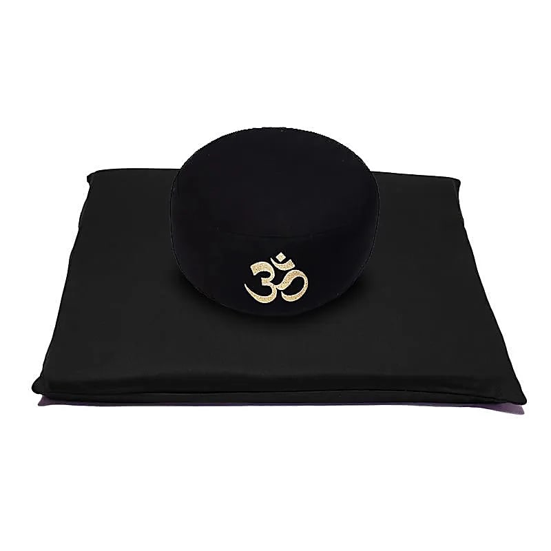 Meditation SET Schwarz Om BIO Baumwolle (OCS) -- 65x65cm; 2339g