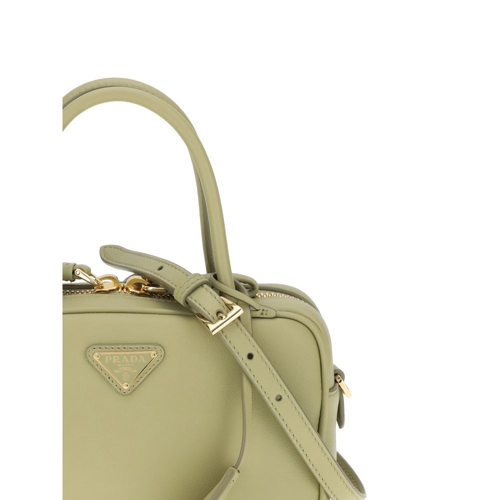 Prada Grüne Kalbshaut Bos Taurus Handtasche – Eleganz und Funktionalität vereint