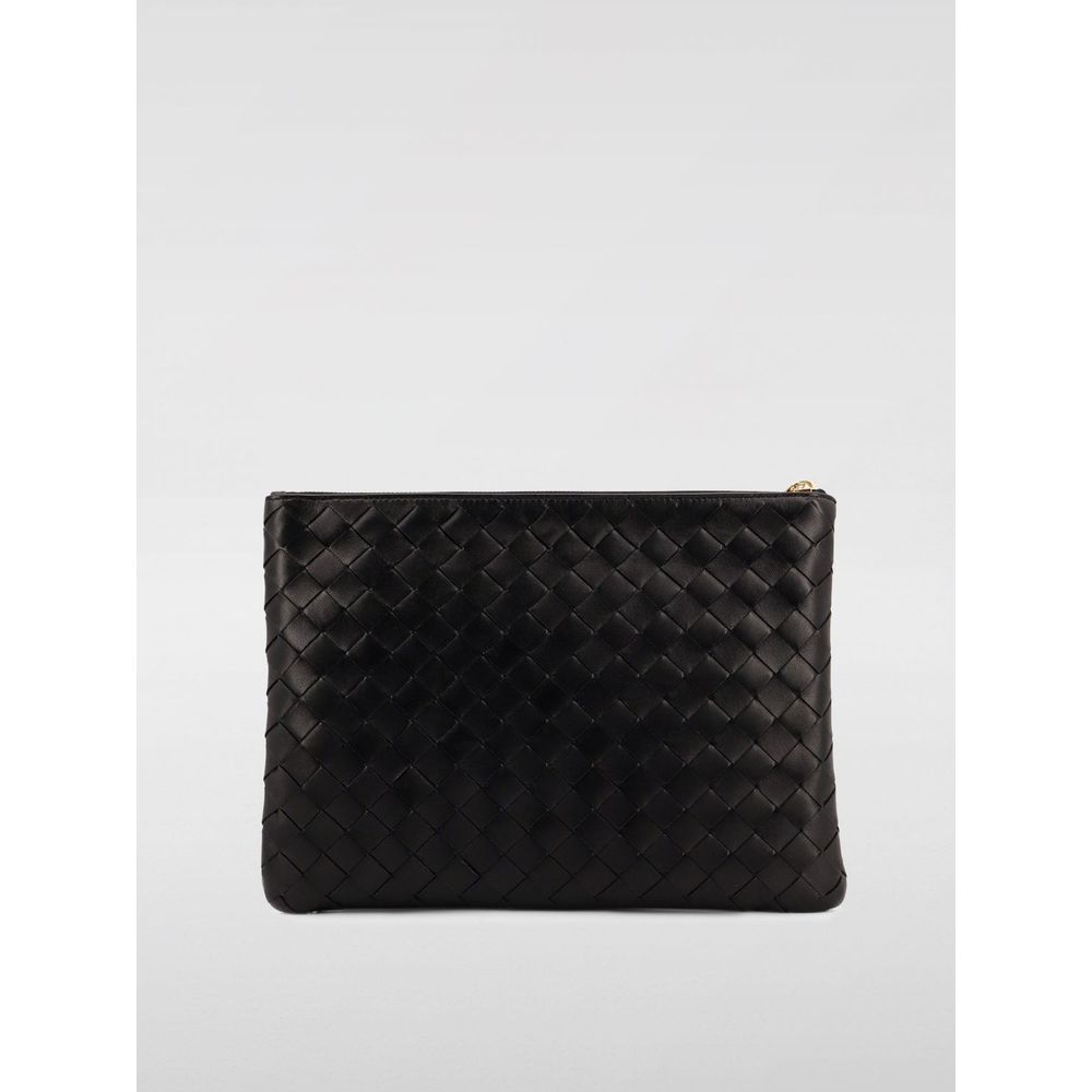 Bottega Veneta Schwarze Lederhandtasche aus gewebtem Leder