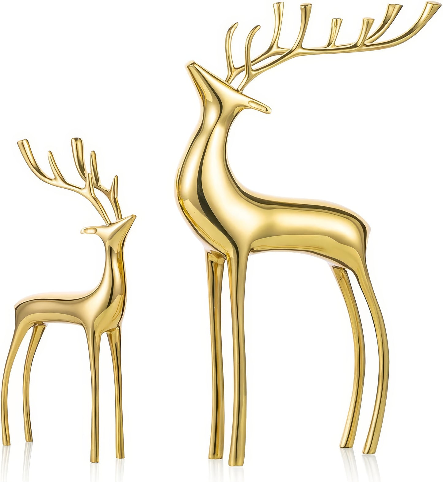 Edle Rentier-Skulpturen im 2er-Set – Goldene Dekofiguren für Ihr Zuhause