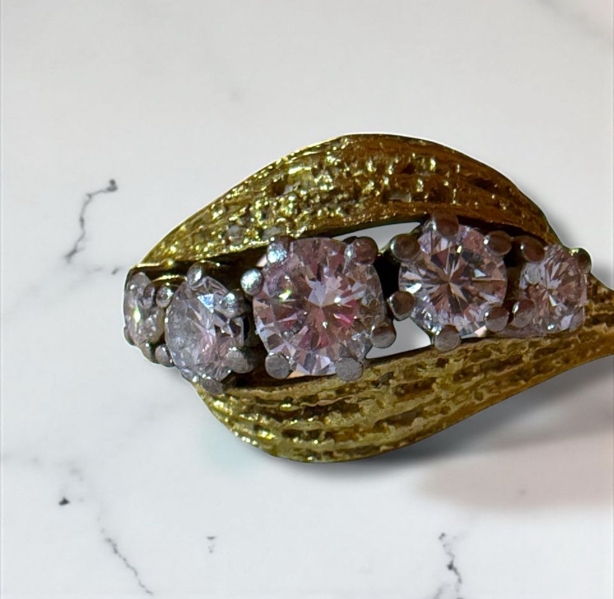 Vintage 750er Goldring mit Diamanten