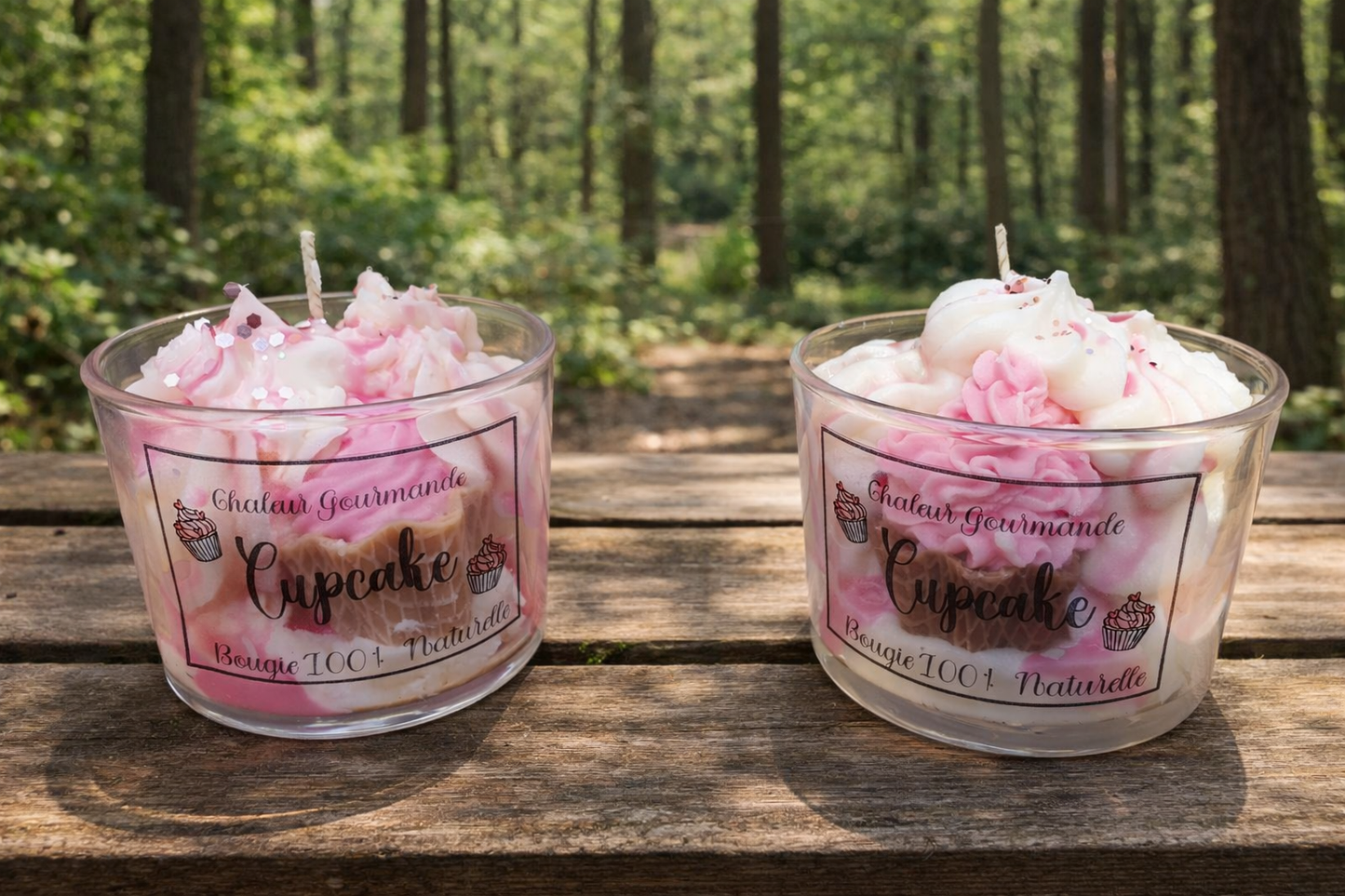 2x Cupcake Duftkerzen Handgefertigt - 100% Natürliches Sojawachs