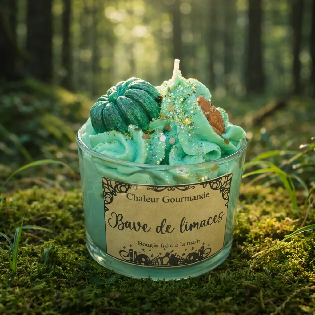 Schneckenschleim Duftkerze Handgemacht - Dessertkerze im Glas