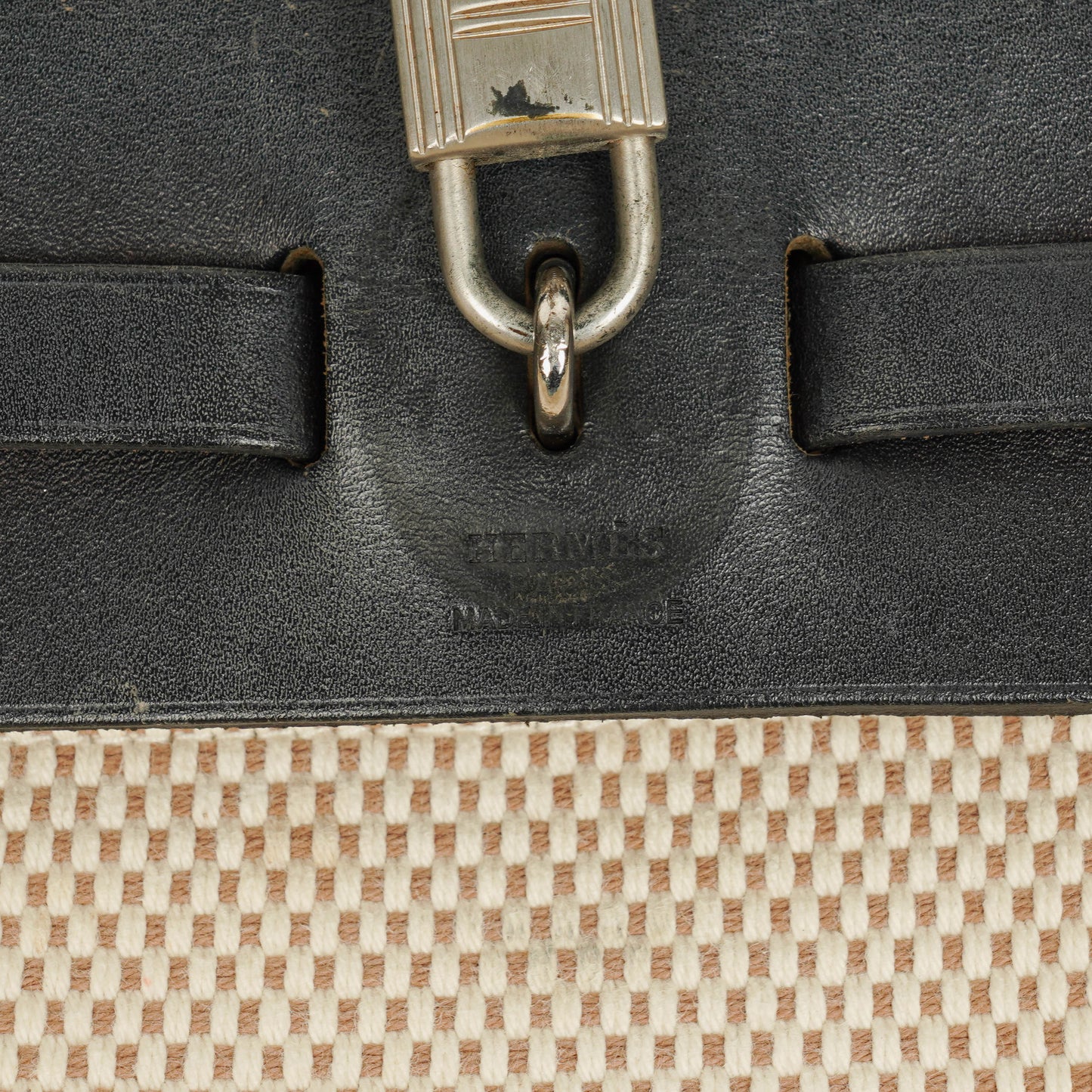 Hermès Herbag PM 2-in-1 Tasche aus Vache Hunter Criss Viking in Natur/Schwarz